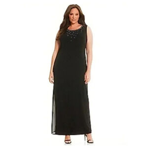 6th & LANE Lane Bryant NWT Embellished Black Maxi Dress Size 22